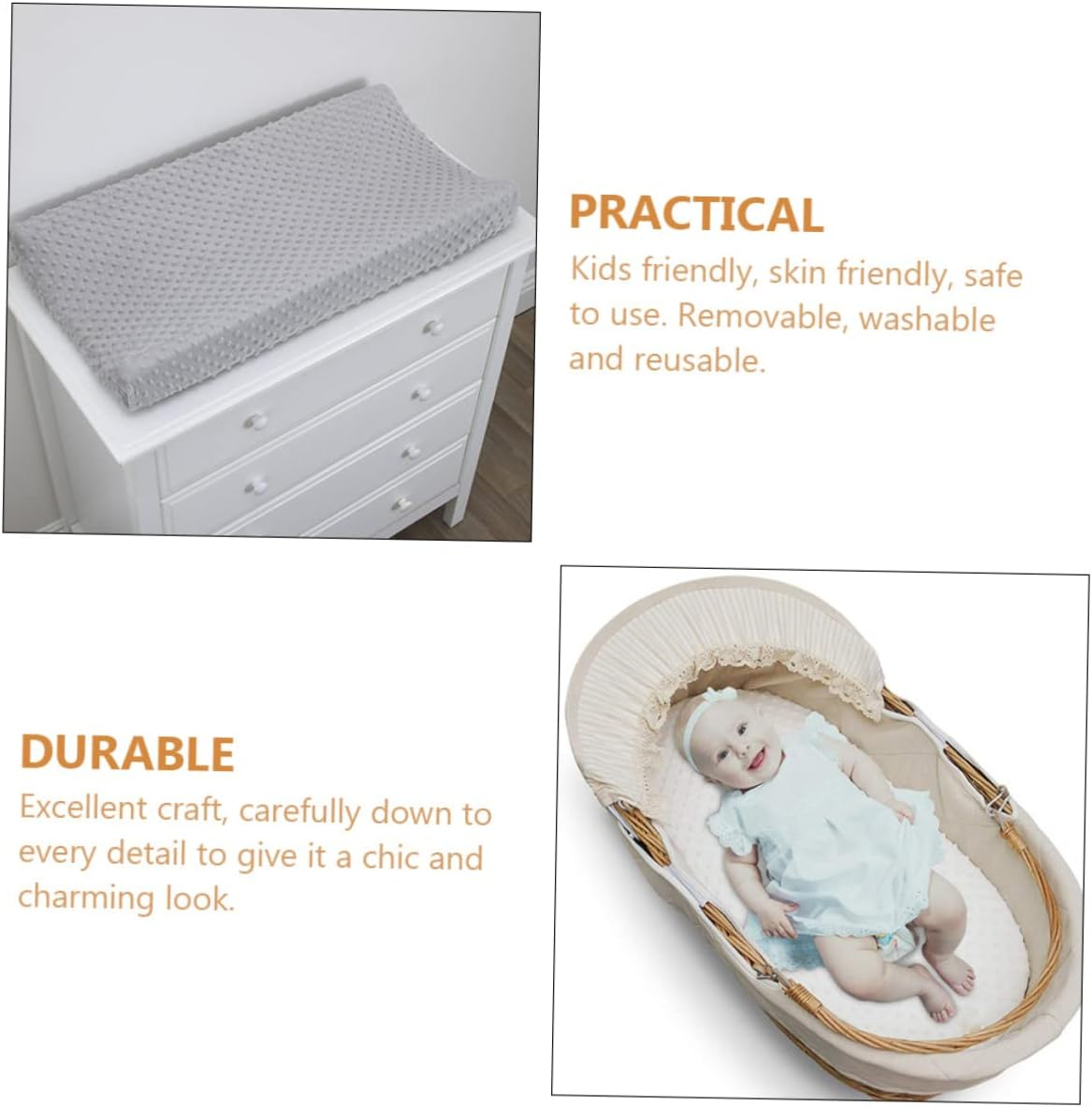 2Pcs Changing Pads Cover for Boy Girl Toddlers Polyester Changing Table Covers for Nursery Use Change Mat Muslin