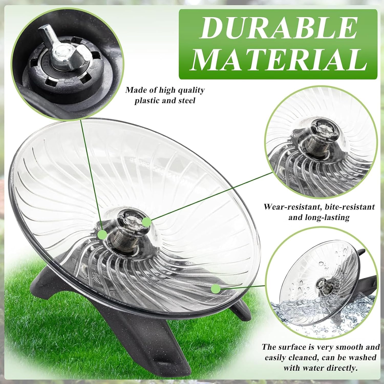 Hermit Crab Exercise Wheel - Silent Running Wheel for Crab Tank Accessories - Small Animal Wheel for Hamster Gerbils Hedgehogs image number 3