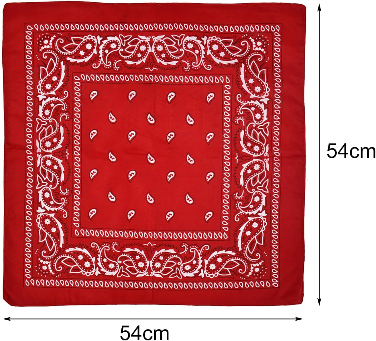 Vaolmlop Bandana Premium Halstuch Kopftuch,Herren Damen,Polyester Haartuch Kopftuch,Paisley Muster Headwear Haar Schal Ansatz Handgelenk Kopf Biker,Schwarz(54 X 54 Cm) - Black image number 6