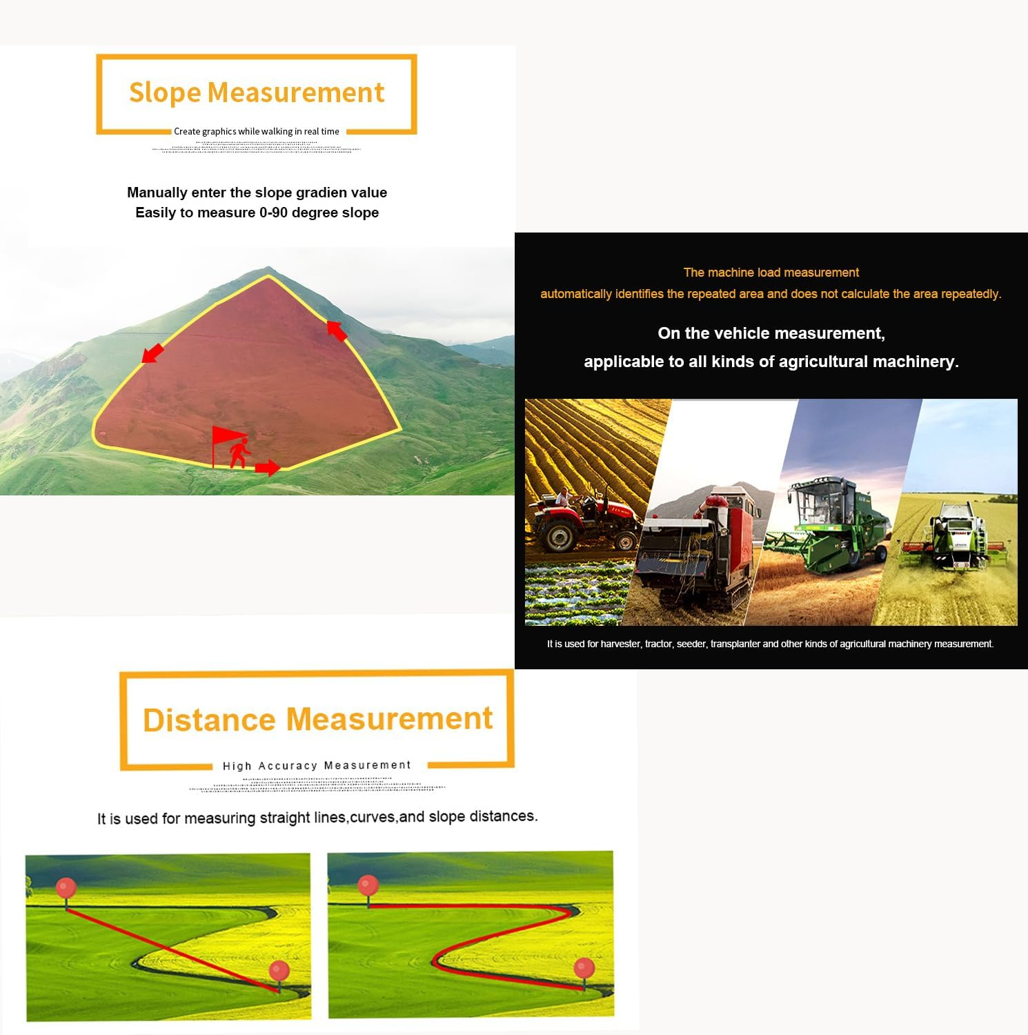 GPS Land Meter, Handheld GPS for Surveying, Professional Land Surveying Equipment,Gnss Receiver Surveryor Tool with Color Screen for Slope Distance/Area Measurement