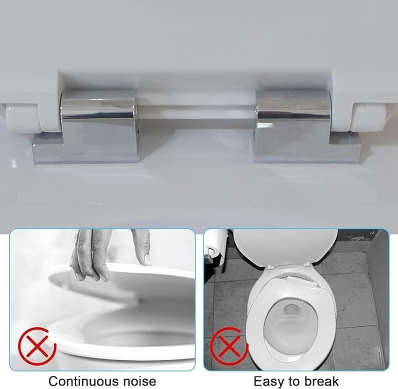 Toilet Seat Hinges Replacement Set, Metal Alloy, Soft Close, Universal Fit, Left & Right image number 5