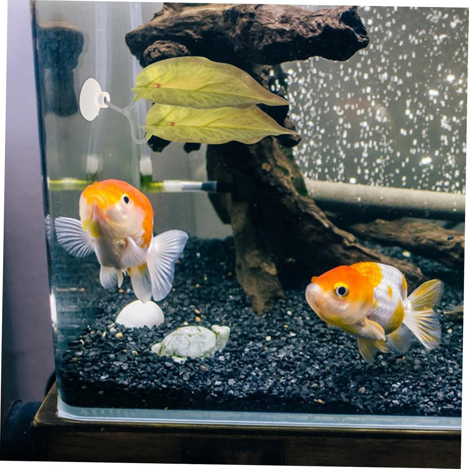 Gatuida 5Pcs Realistic Aquarium Plants Betta Hammock Leaves for Fish Tank Decor Betta-Friendly Resting and Breeding Pads Easy Installation Seamless Integration for Aquatic Pets image number 1