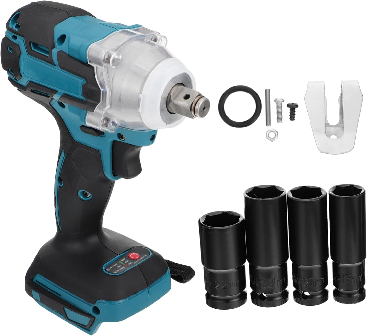 1 Set Cordless Electric Impact Wrench Rechargeable Lithium Battery Power Tool for Efficient Disassembly High Torque Compatible with Makita Battery Not Included