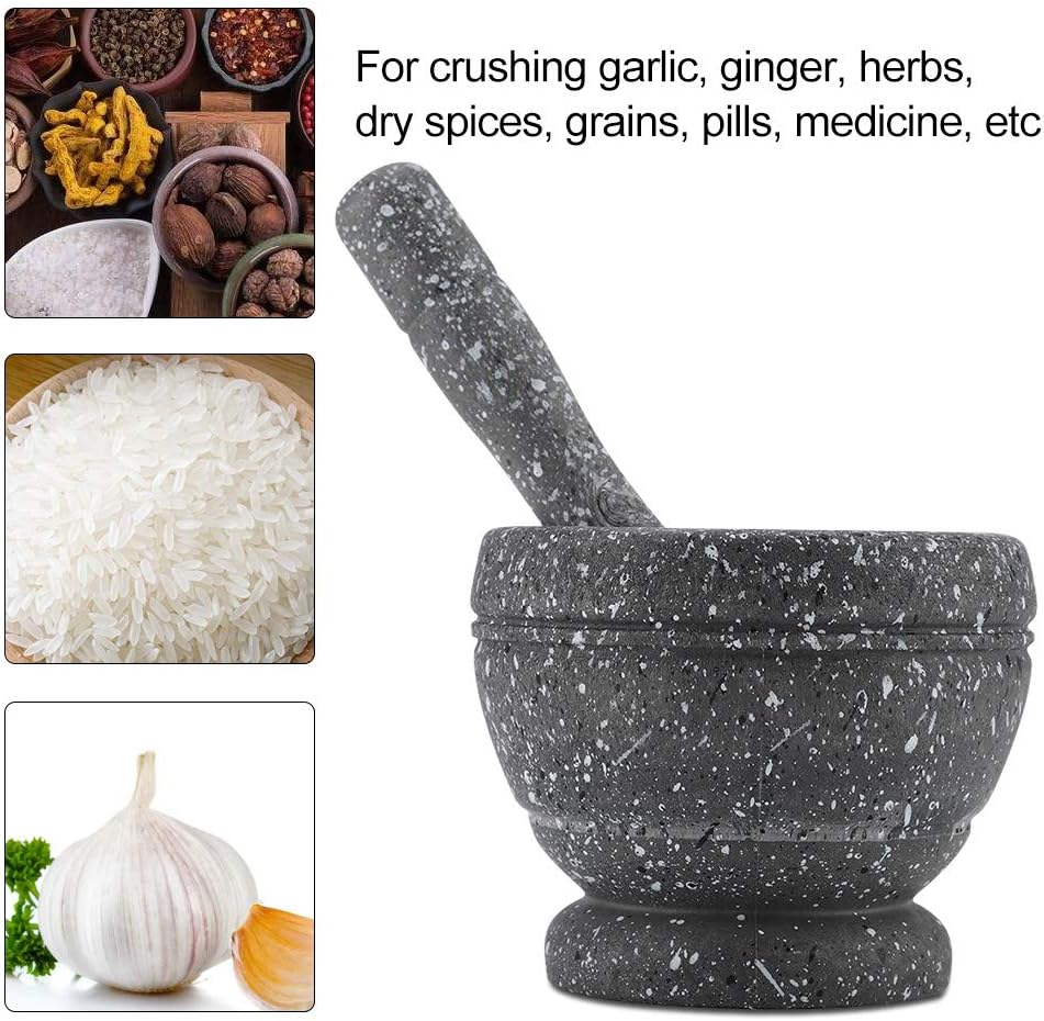 Mortar and Pestle Set, Grinder Bowls, Manual Garlic Grinder, Mortar Pestle Set, Grinding Bowl Kitchen Tool for Spices, Seasonings, Pastes, Pestos image number 5