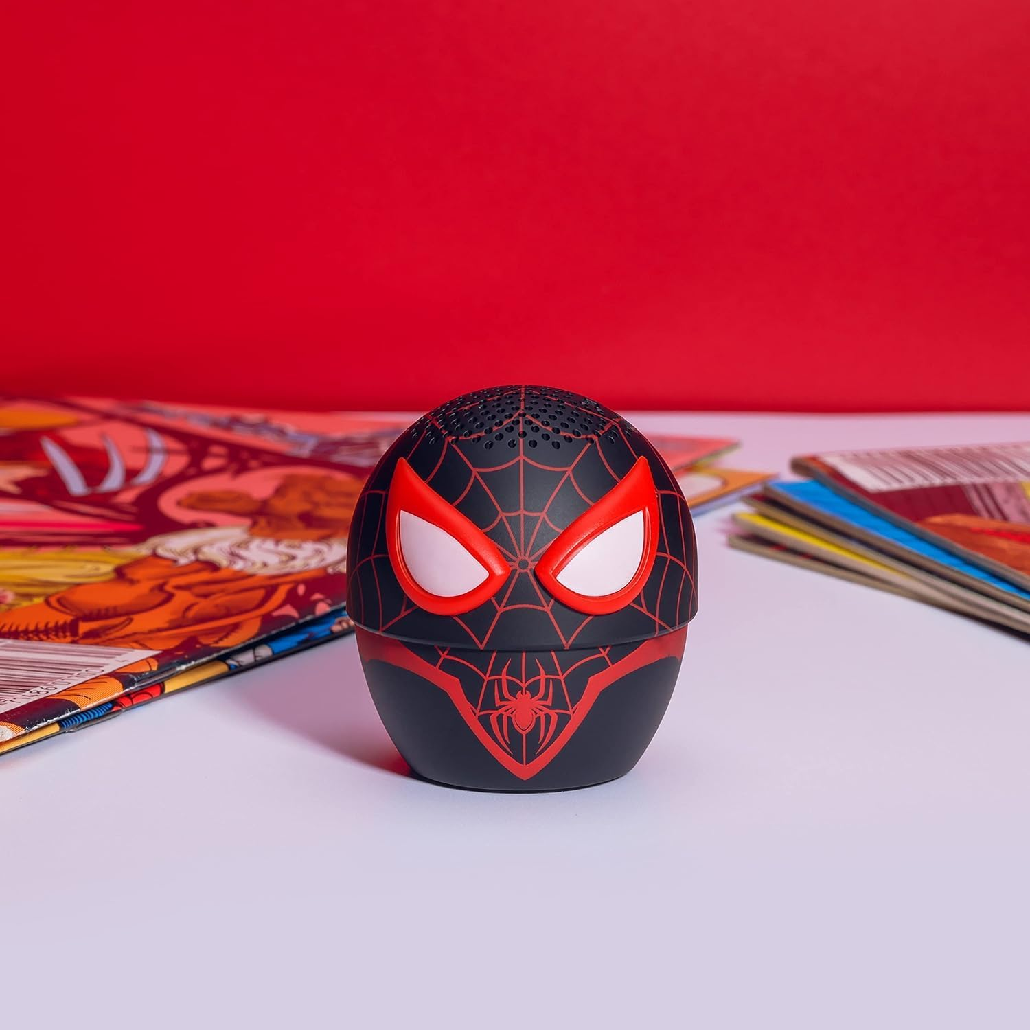 Bitty Boomers Marvel Spiderman Miles Morales Mini Bluetooth Speaker - Portable 3W Wireless Speaker with 9M Range, 4Hrs+ Battery & Stereo Pairing - for Kids, Travel & Spider Verse Fans image number 2
