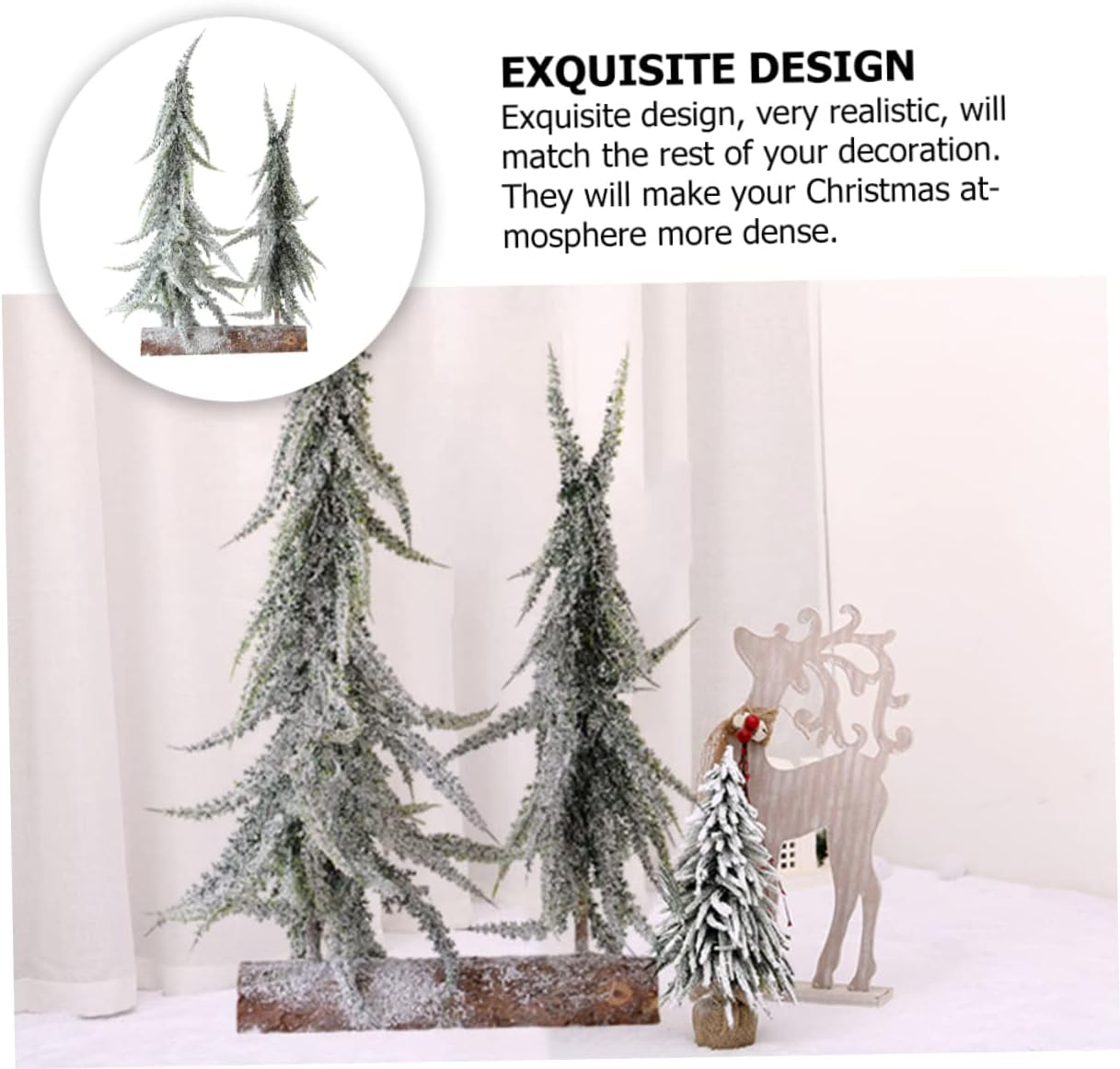 Mini Christmas Tree Snowing Tree Ornament Desktop Christmas Accessory for Home Office Tabletop Display image number 5