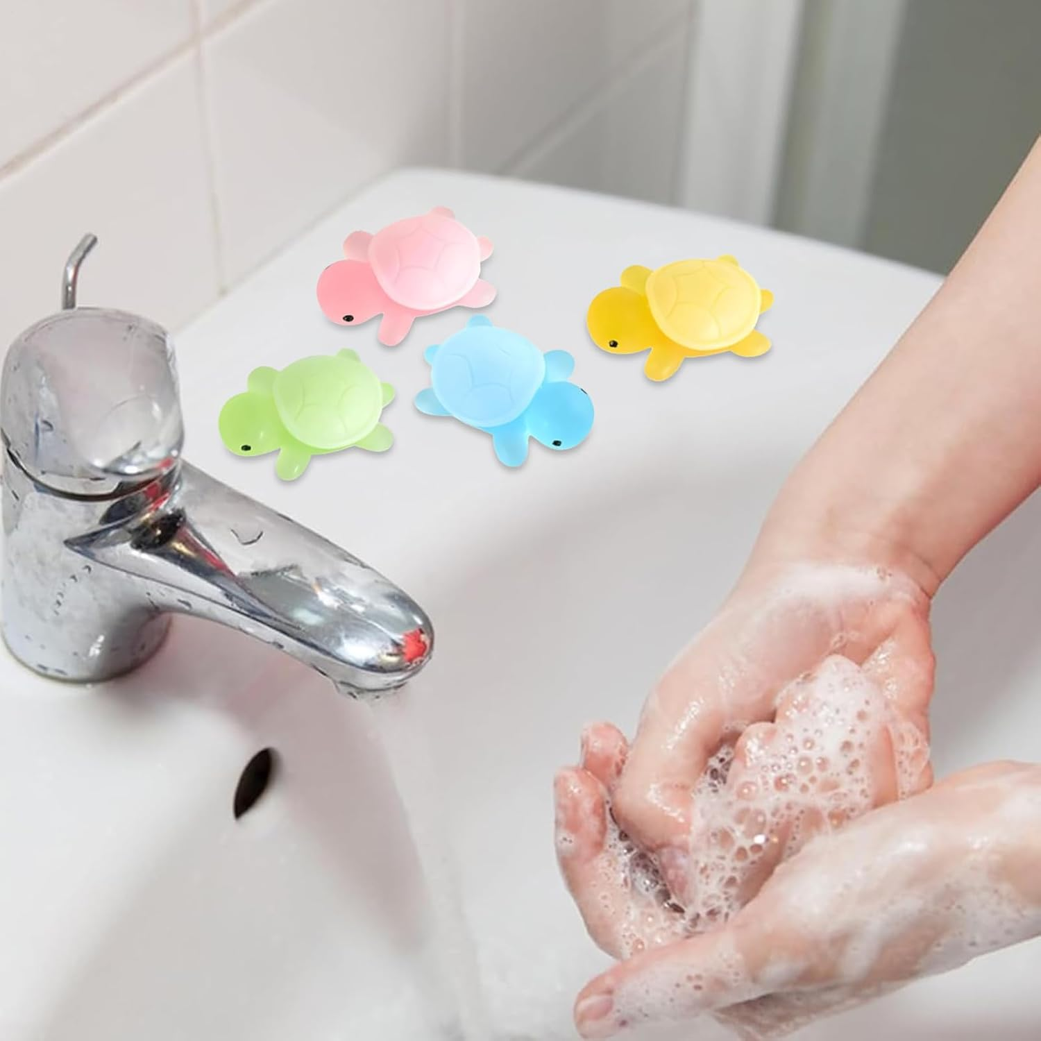 Turtle Kids Soap Set &ndash; Fun Shape Cleansing Bars, Creative Bath Soaps for Todlers | Moisturizing Hand Wash Bath Esentials, Decorative Design for Girls, Gentle and Safe Skin Cleaning Solution