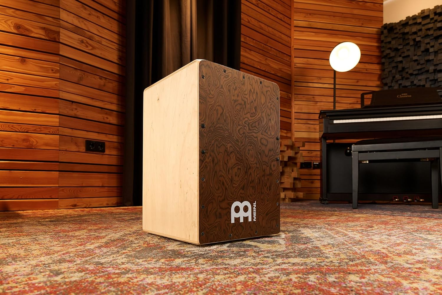Meinl Percussion Snarecraft Cajon Box Drum with Internal Snares and Bass Tone for Acoustic Music &Acirc;&euro;&rdquo; Made in Europe &Acirc;&euro;&rdquo; Play with Your Hands, Baltic Birch, Burl Wood (SC80BW) image number 3