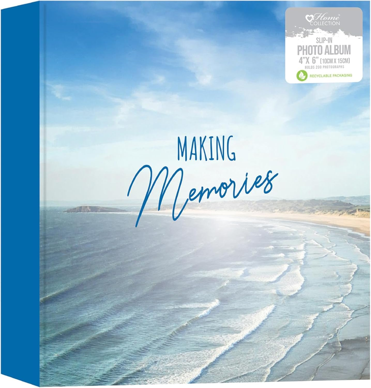 Home Collection Beach Design Slip in Memo Photo Book Album 200 Photos 4 X 6'' Holiday Family 22 X 22Cm