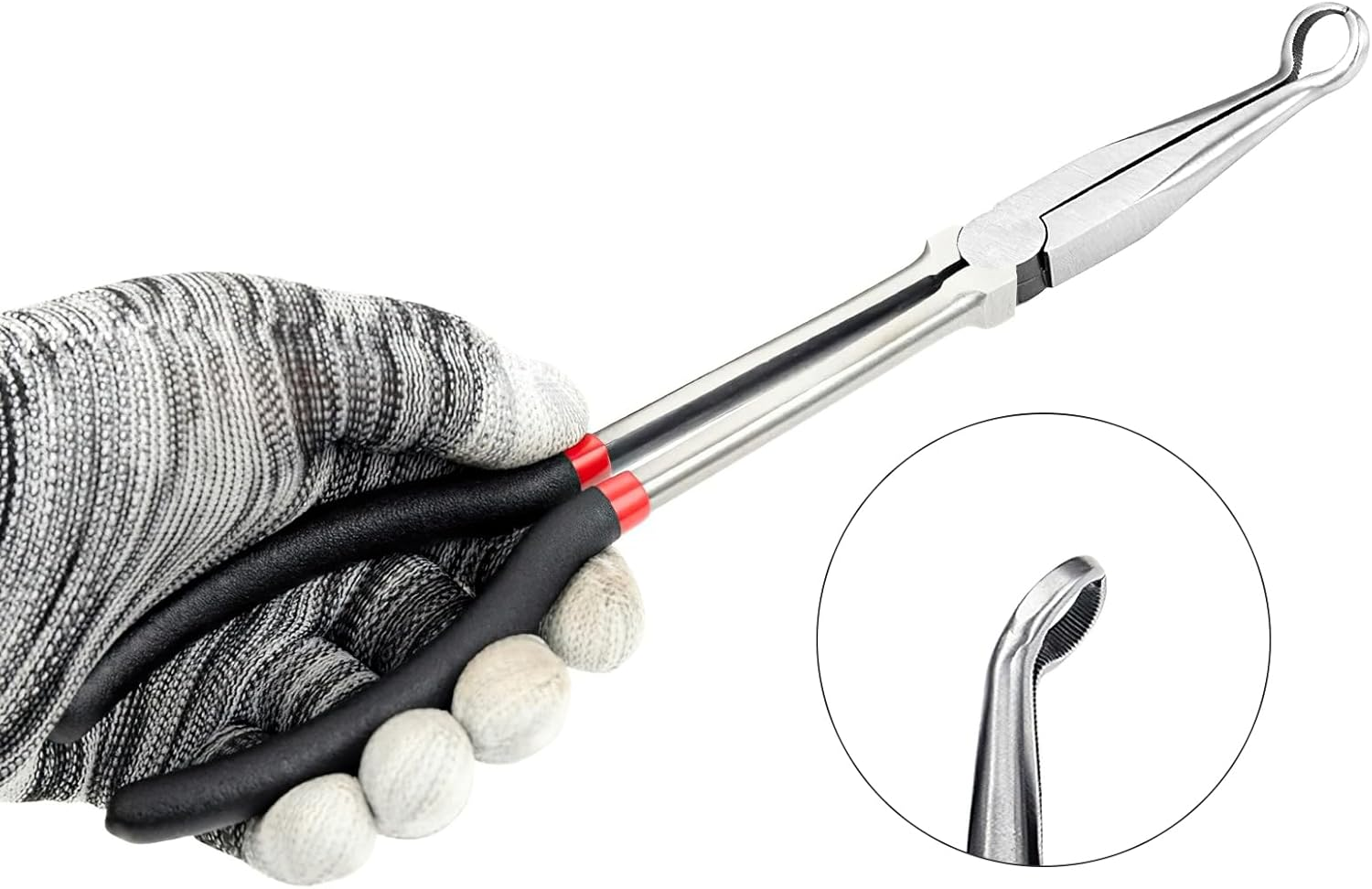 Electrical Disconnect Pliers, 11 Inch Automotive Long Spark Plug Removal Tool for Connectors, Fuel Line Disconnect Pliers image number 2