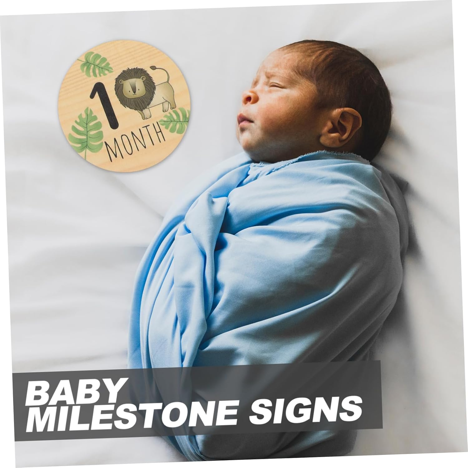 7Pcs Wooden Baby Milestone Signs for Nursery Infant Monthly Announcement Cards Cartoon Animals Double-Sided Sturdy Month Baby Milestones for Newborn Photography