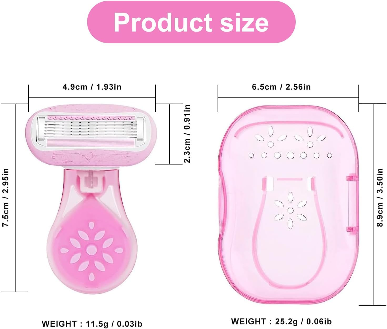 Mini Travel Razor for Women 5-Blade Reusable Safety Razor for Legs Underarms Bikini Smooth Skin Shaving Kit with 1 Razor 1 Refill Blade and Travel Case Compact Portable image number 3