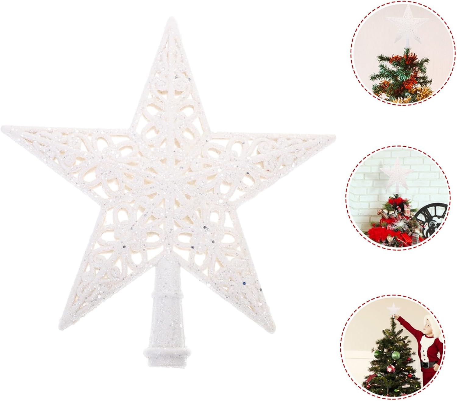 Christmas Tree Star Topper Hollow Design Xmas Decoration for Vintage Home Decor Lightweight and for Festive Celebrations Homes Offices and More