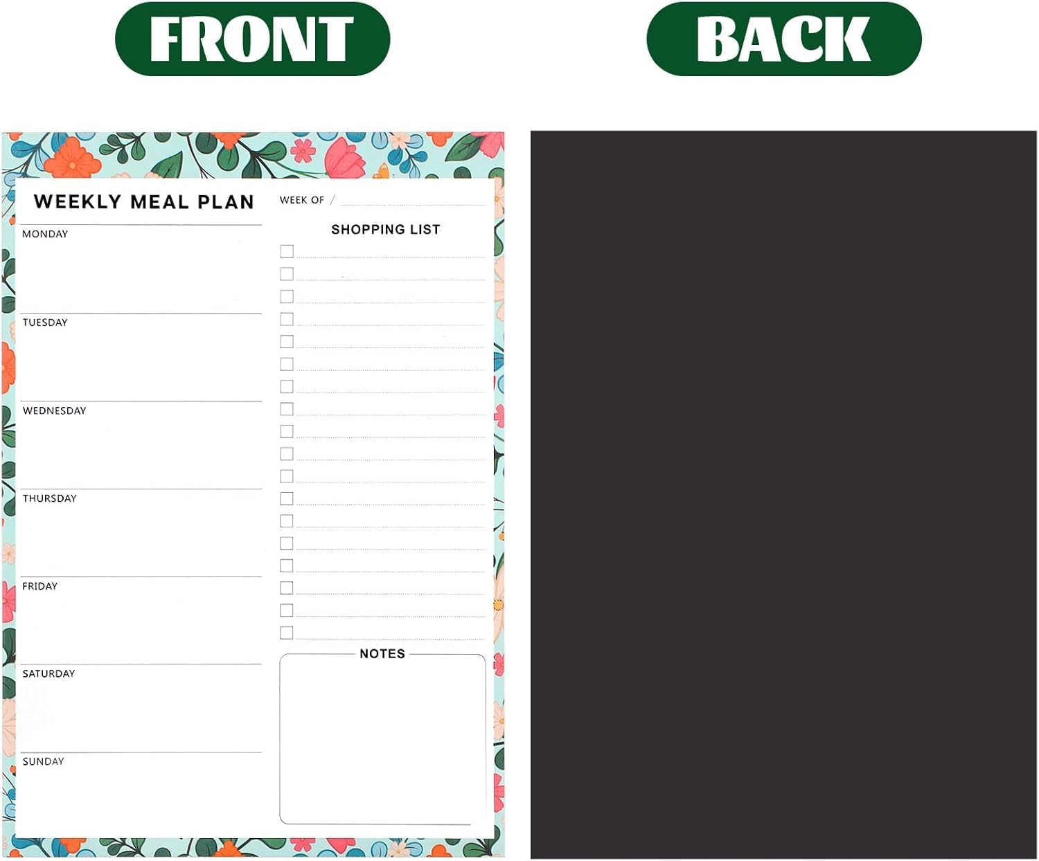List Magnet Pad,Magnetic Grocery List Pads for Fridge,Fruit Weekly Meal Planner with Tear off Shopping List.Menu Food for Weight Loss or Dinner List for Family 7X10 Inches, 60 Sheets image number 6