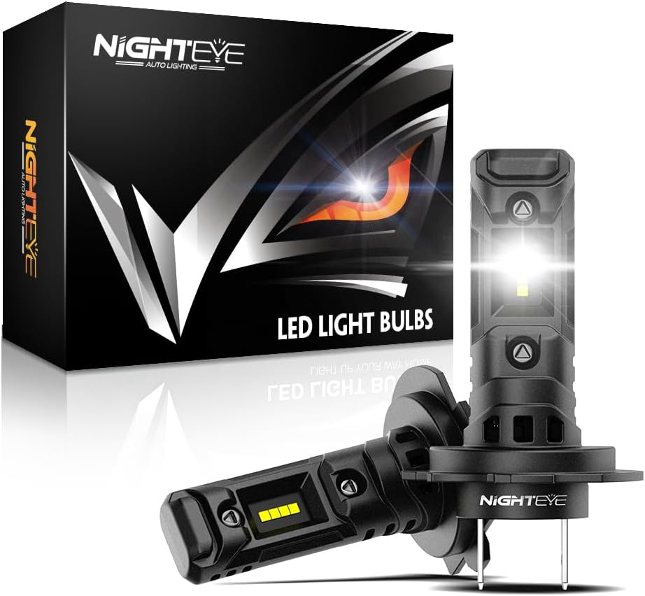 NIGHTEYE 2024 Upgraded H7 LED Headlight Bulb, 300% Brighter, 1:1 Mini Size H7 LED, No Adapter Required, Non-Polarity H7 LED Bulb with Turbofan 6500K Cool White, Pack of 2 image number 6
