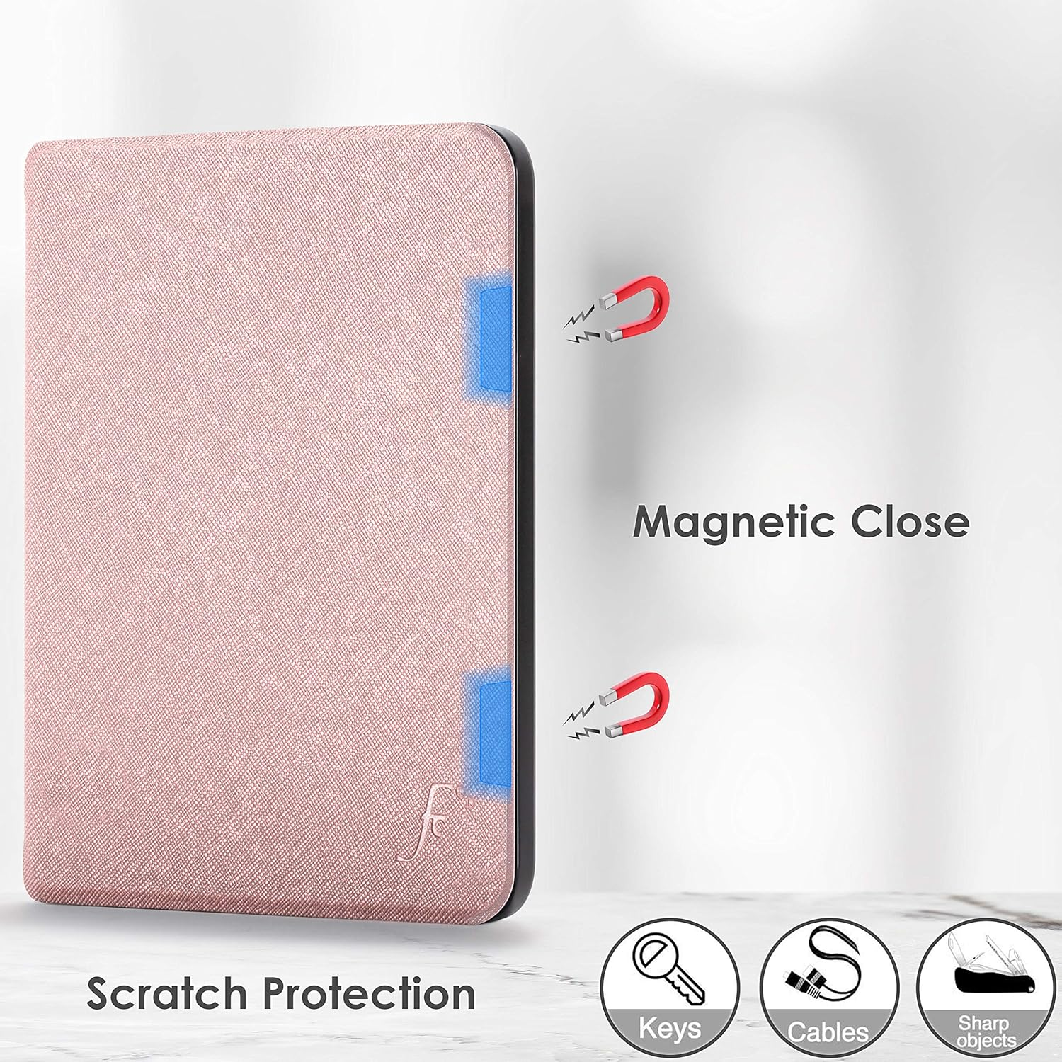 Forefront Cases Case for Kobo Nia - Lightweight Kobo Nia Case - Lightweight & Thin Protective Case for Kobo Nia with Auto Sleep Wake Function, Shell Design Bag - Rose Gold image number 4