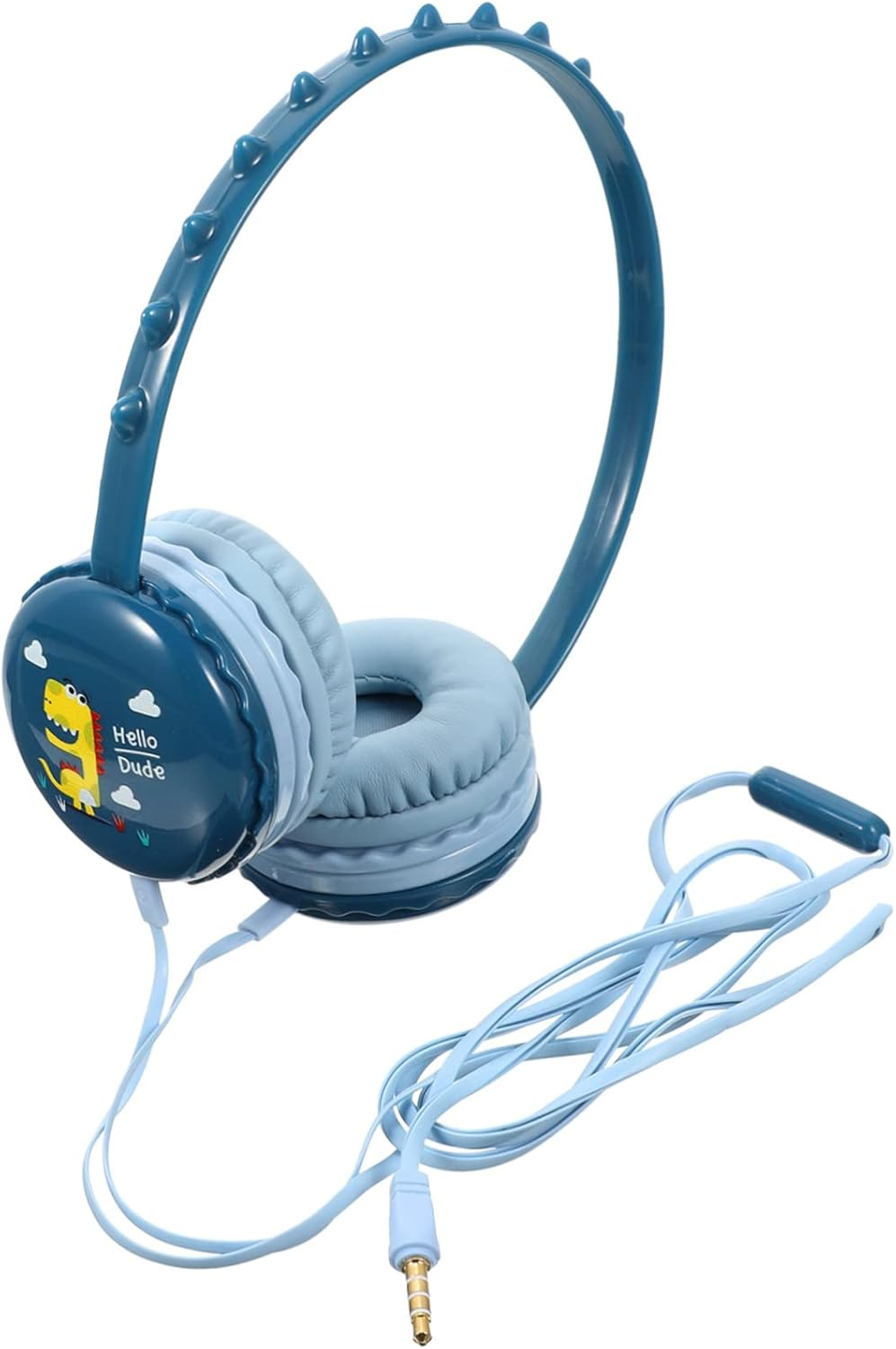 KOMBIUDA Dinosaur Shape over Ear Headphones for Wired Gaming Headset with Jack Comfortable Cartoon Earphones Compatible with Tablet Laptop Phone image number 3