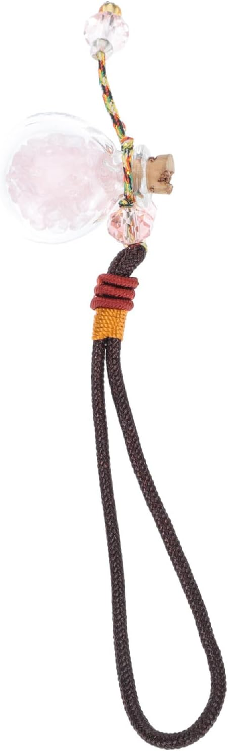 Car Hanging Decoration Glass Perfume Bottle Pendant with Pink Crystal Essential Oil Diffuser Refillable Car Air Freshener Accessory for Vehicle Interior image number 1