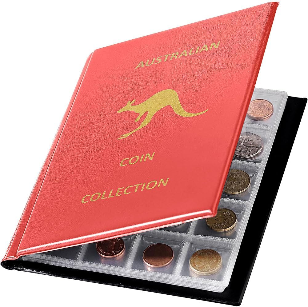 Coin Collection Book 240 Pockets Coin Album Coins Display Storage Case for Coins, Pennies, Quarters, Badges, Stamp (Black)