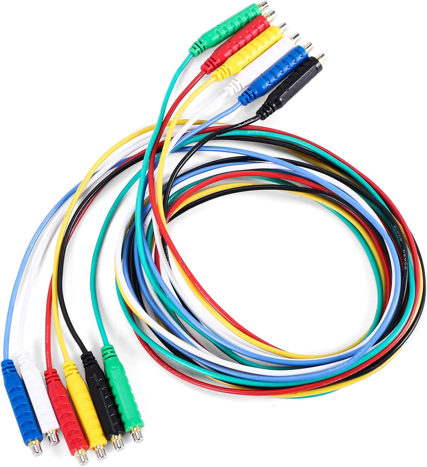 Elqater 6PCS Magnetic Test Leads Silicone Soft Flexible Jumper Test Wires 3.3FT 20AWG 30V AC 5A Compatible with Thermostats, Control Panels, Sensors, Switches, Alarm Panels