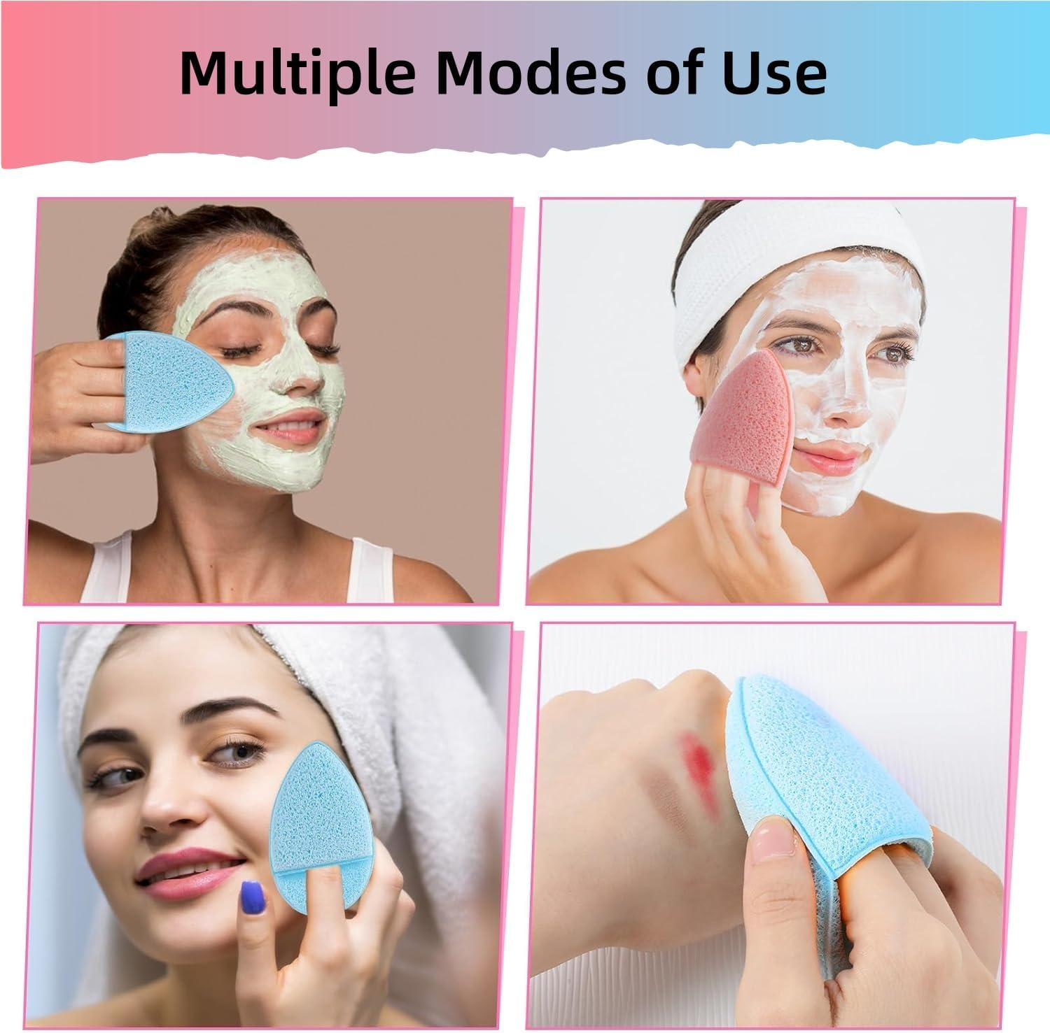 Kastetards 6 PCS Konjac Bathing Sponges, Face Sponges for Deep Pore Cleansing,Blackheads & Dead Skin Remover, Daily Face Cleansing Tool,Colorful Reusable Makeup Remover Exfoliating image number 1