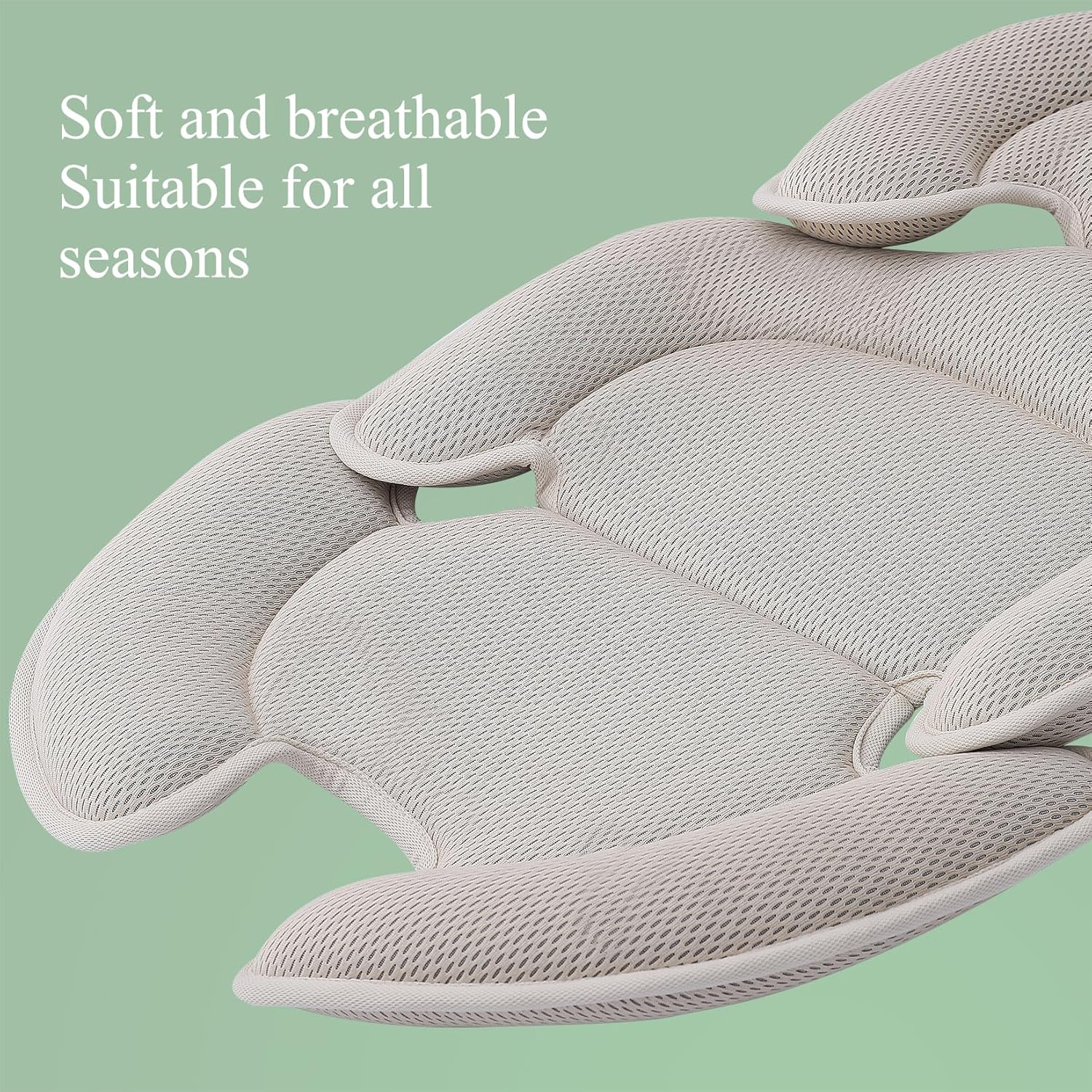 Infant Car Seat Insert, Car Seat Head and Body Supports for Babies, Soft Car Seat Insert Cushion Pad Suit for Infant Car Seats and Baby Strollers(Beige) - Beige image number 2