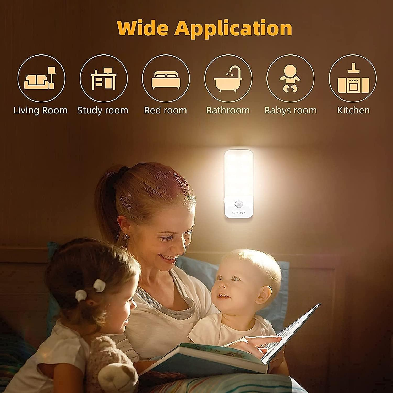 <2 Pack>Motion Sensor Light Indoor,Mini Rechargeable Night Light,Dusk to down Sensor Cupboard Lights with Removable Magnetic Strip Closet Lights for Wardrobe,Bedroom,Stairs,Hallway [Energy Save] image number 2