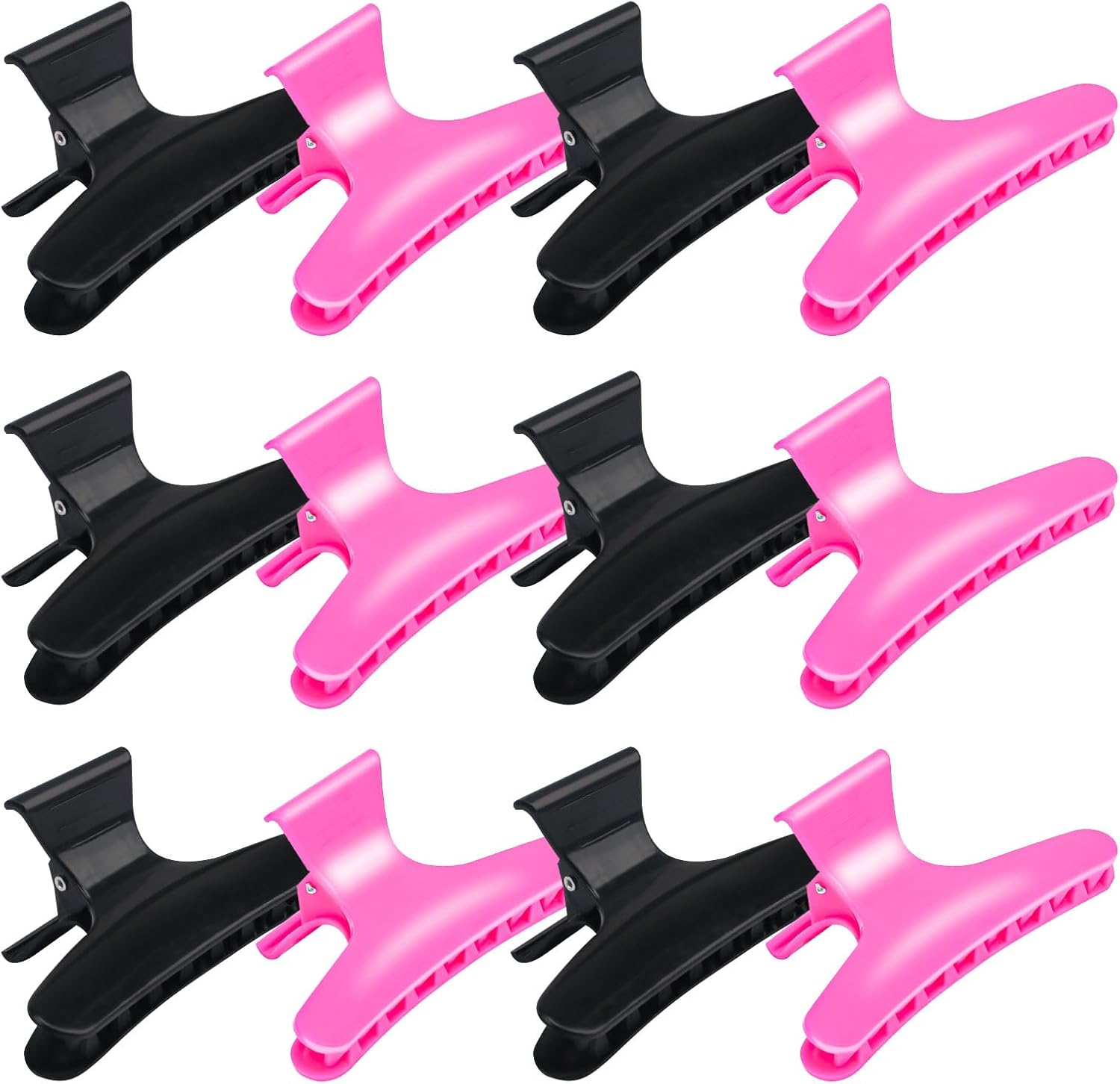 BAHABY Hair Clips for Styling Sectioning 12 Pack Black Butterfly Clamps Hair Claw Clips Pro Salon Hair Clips for Styling, Sectioning, Cutting and Coloring
