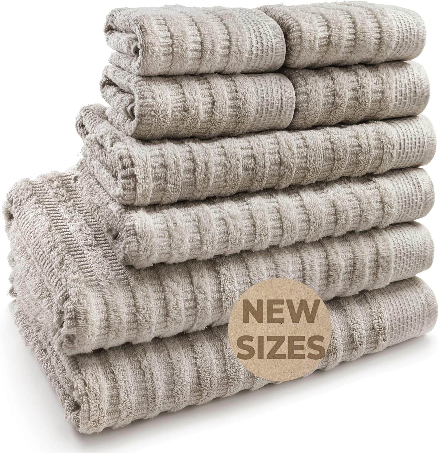 Softerry Pure Organic Cotton Bath Towel Set - 100% Soft Cotton - Extra Absorbent and Durable - 500 GSM Quick Dry - Luxury Hotel & Spa Quality - Fade Resistant - Eco Friendly (Natural, Set of 8)