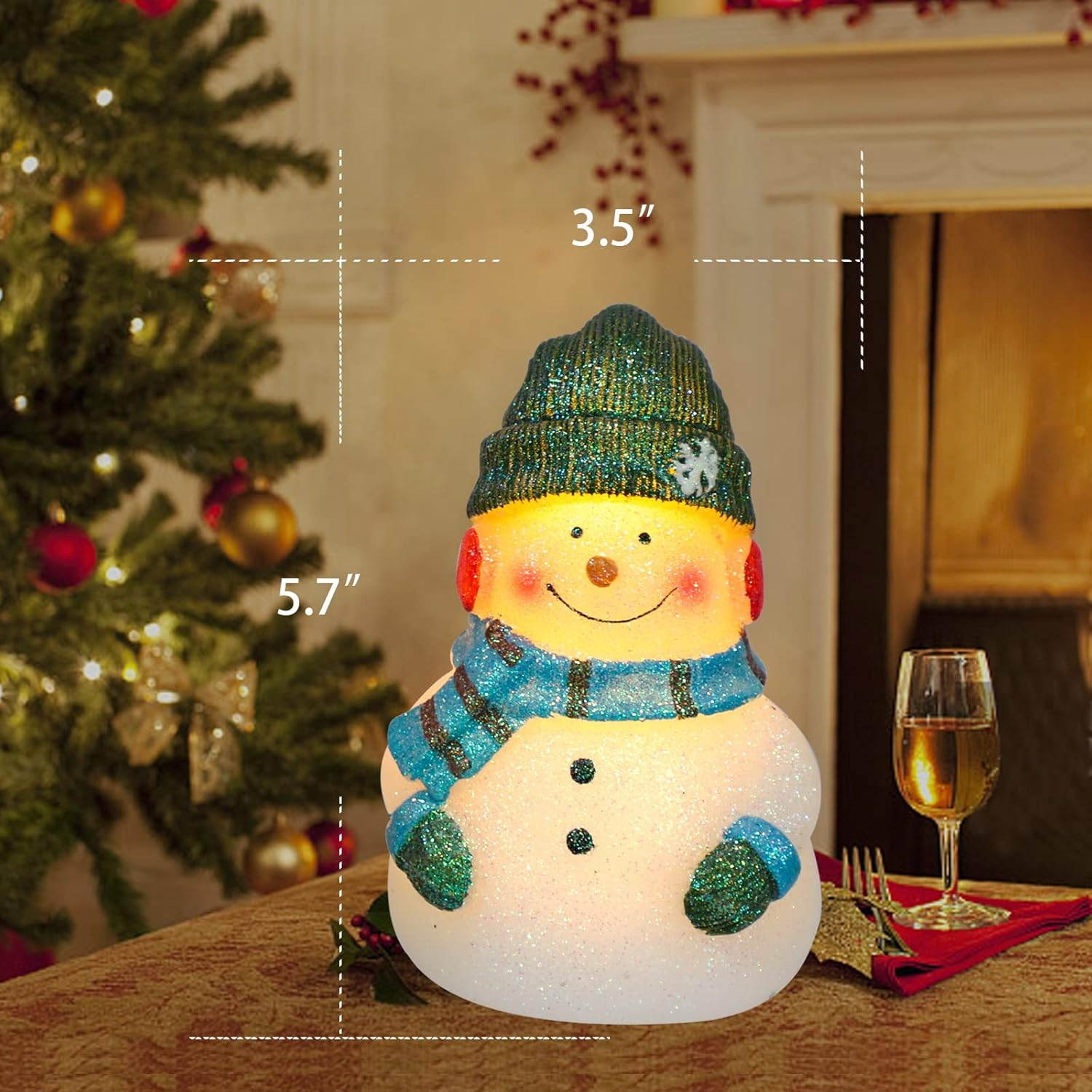 Impress Life Christmas Snowman Flameless Candles with Remote, Holiday Theme LED Candles, Battery Operated Real Wax Candles for Bedroom Party Winter Xmas Decor - Set of 3 image number 3