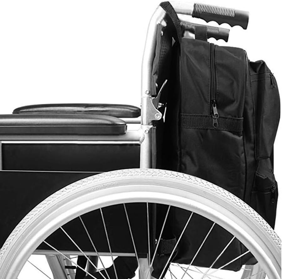 600D Oxford Cloth Tear-Resistant Oxford Wheelchair Bag to Hang on Back, Wheelchair Backpack, Water Resistant Portable Large Storage Wheelchair Bag Convenient Durable Wheelchair Accessories Bag image number 2