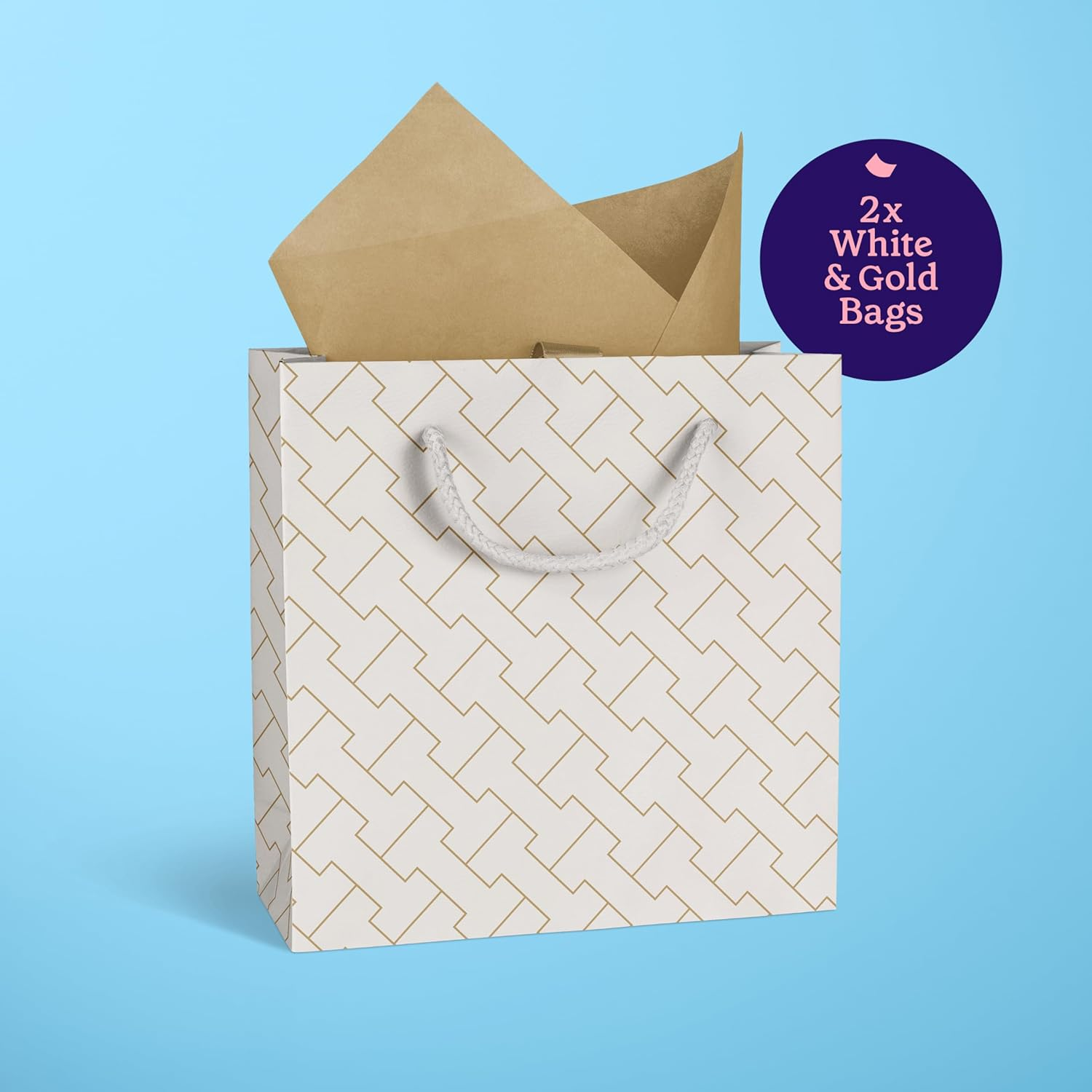 GIVEWRAP&reg; the Gift Wrap That Gives to Charity. 4Pcs Gift Bags Luxe Large Size with Handle and Gift Tag. for Any Birthday, Weddings, Mothers Day & Special Occasion 33Cm*26.5Cm*14Cm Eco-Friendly image number 1
