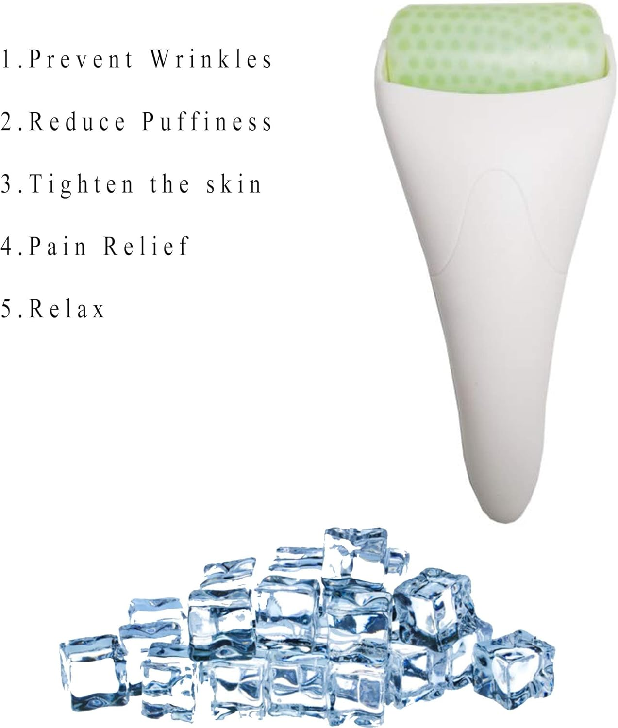 3 in 1 Ficial Face Ice Jade Roller and Gua Sha Tool, Jade Anti-Wrinkle Face Eye Neck Massager Tool, Reduce Wrinkles Puffiness Migraine Redness Pain Injury image number 1