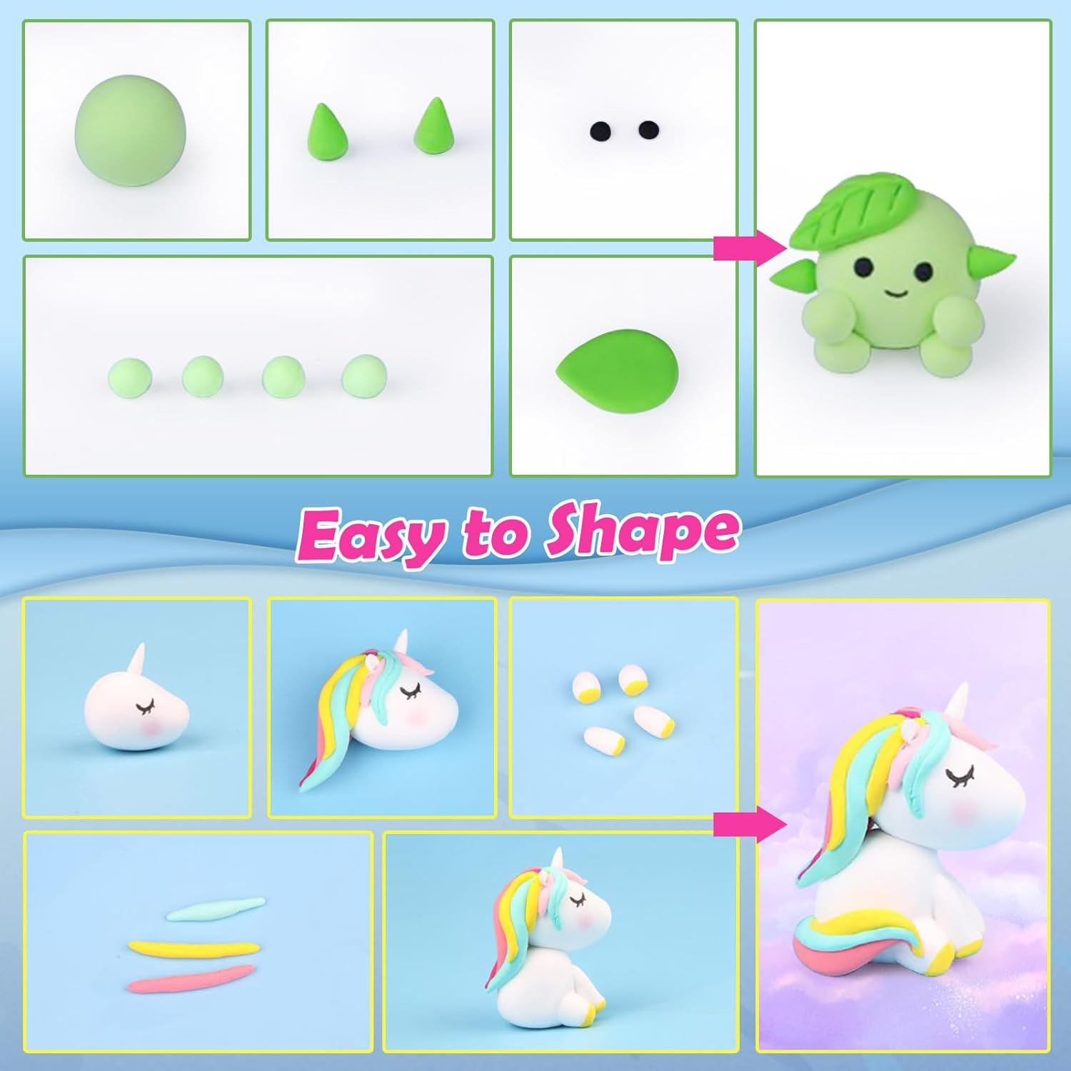 Air Dry Clay - 62 Colors Air Dry Magic Clay, DIY Molding Kids, with Sculpting Tools, Decoration Accessories, Kids Art Crafts image number 4