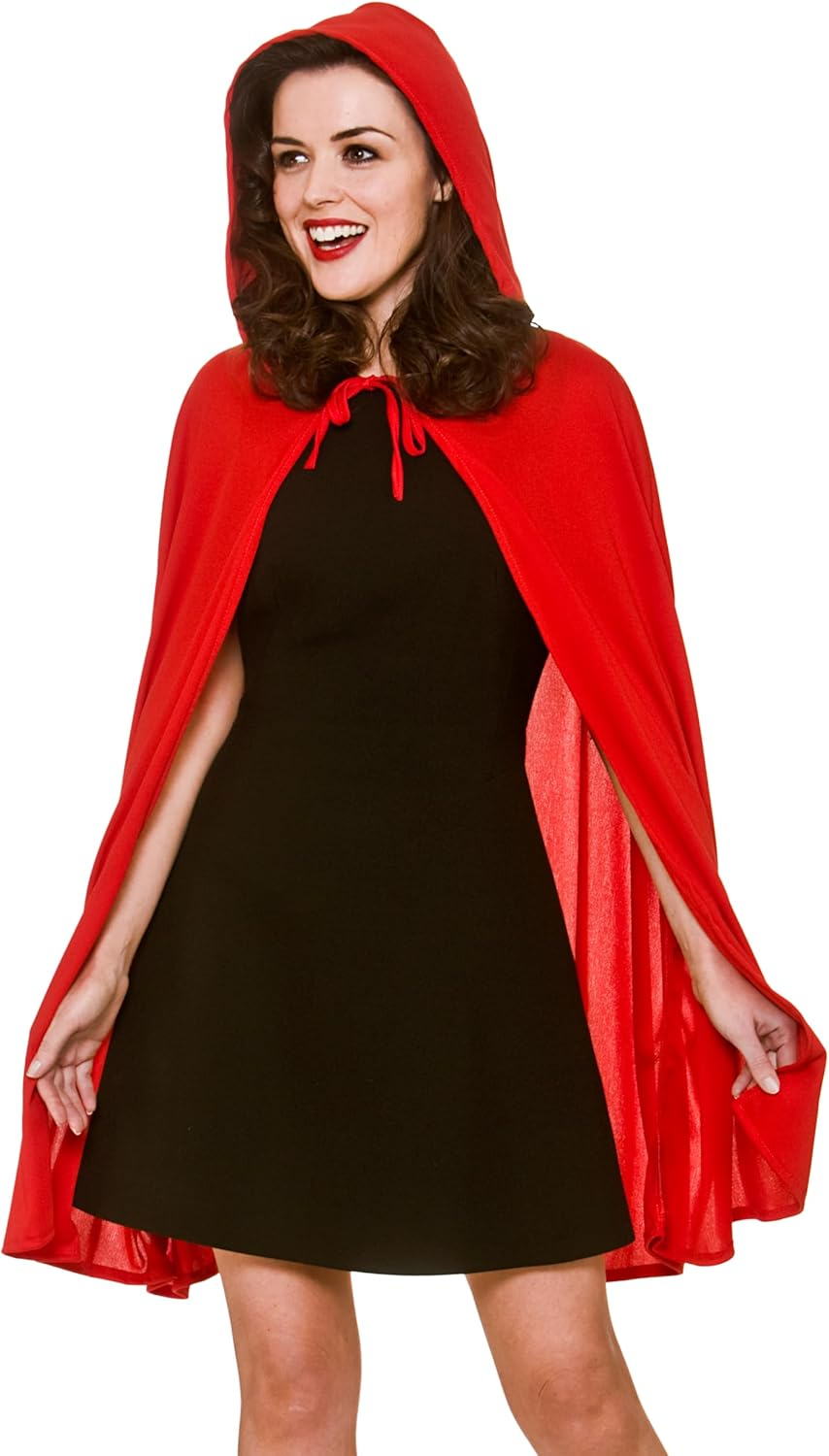 Wicked Costumes Adult Female Red Hooded Cape Fancy Dress image number 1