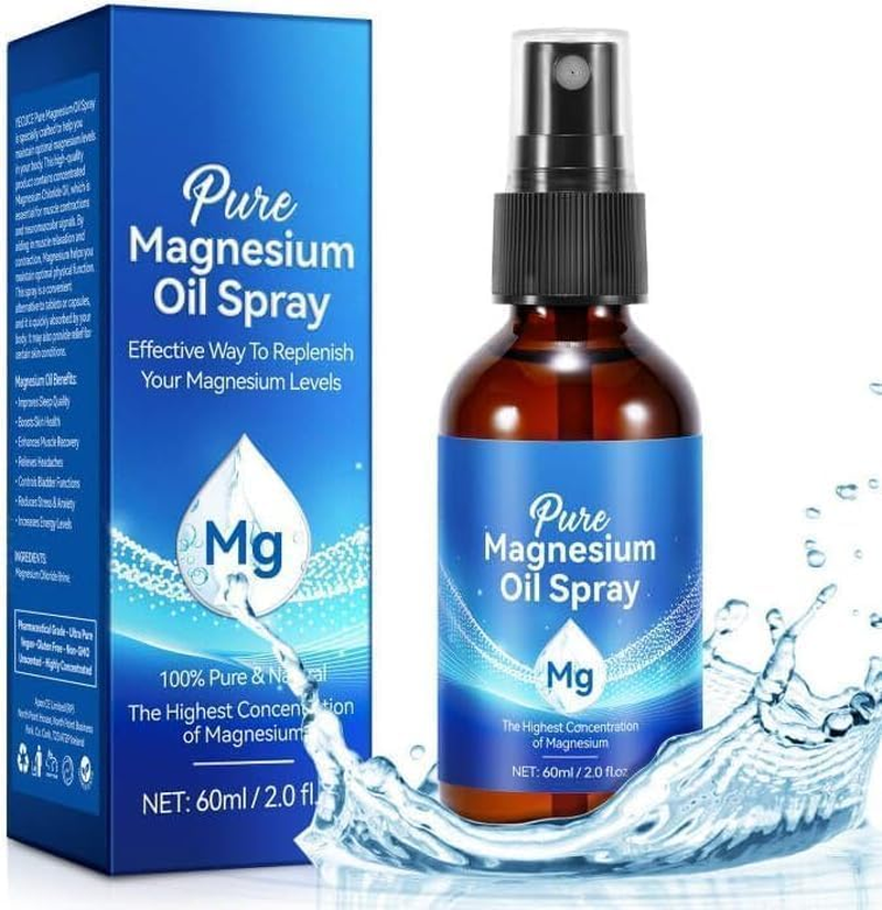 Pure Magnesium Oil Spray for Feet, Body, Nourish the Skin, Sleep Quality, Anxiety, 100% Organic Natural Topical Spray, Fast Easy Absorb for Better Health, 2.0Fl.Oz/60Ml image number 6