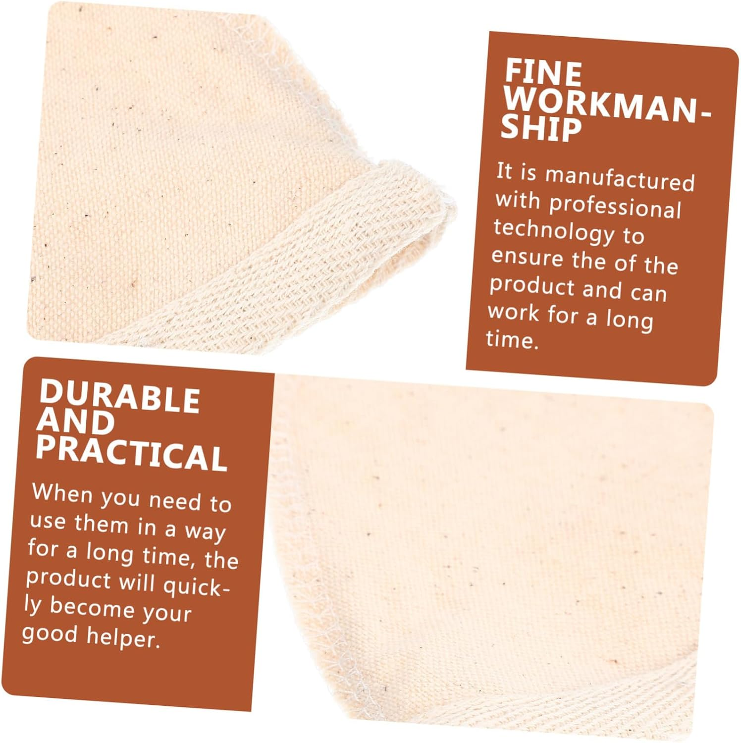 Sosoport 2Pcs Reusable Cotton Mesh Filter Bag Large Coffee and Milk Tea Strainer Pouch Fine Mesh Brewing Filter for Portable Use and Multiple Brewing Methods image number 6