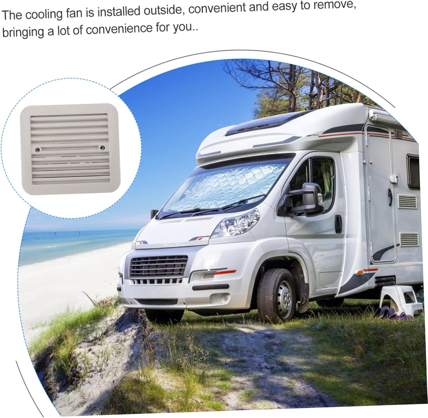 HEALEEP 12V Exhaust Fan for Caravan and Motorhome Side Ventilation Cooling Fan for Camper Quiet Operation for Airflow and Ventilation Vehicles image number 5