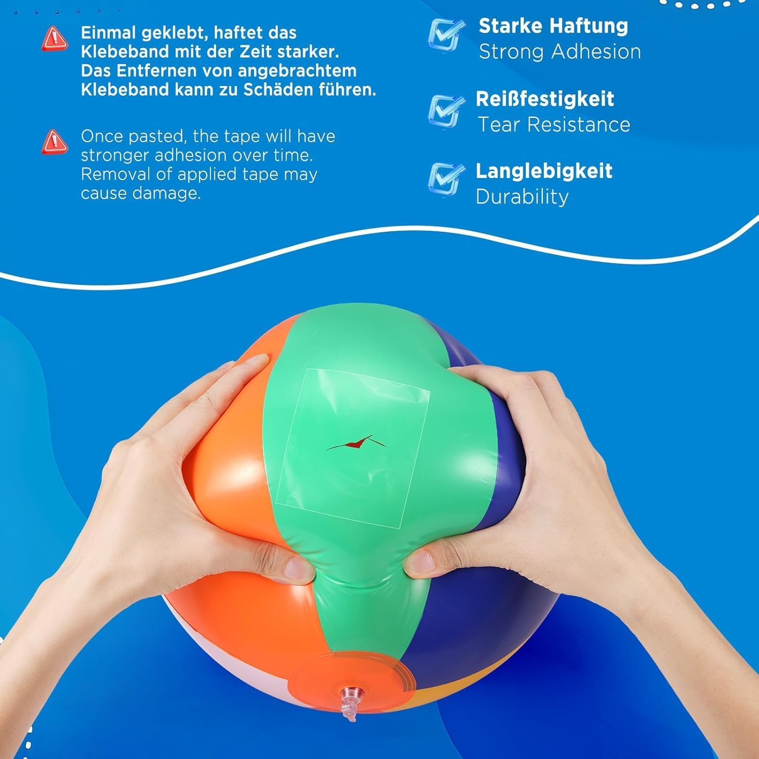 Ecooe TPU Repair Tape, Clear Tape, 8Cm X 5M, Waterproof Adhesive Tape for Pool, Air Mattress, Trampoline, Inflatable Boat, Air Bed, Bouncy Castle, Water Polo, Swimming Ring Patches, Color Transparent image number 6