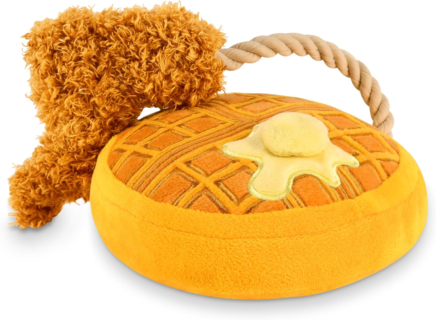 P.L.A.Y. Cute Plush Dog Toys - Brunch Food Themed Durable Squeaker Chew Toy, Great for Puppies & Small, Medium, Large Dogs - Machine Washable, Recycled Materials (Avo-Doggo Avocado Toast, Medium)