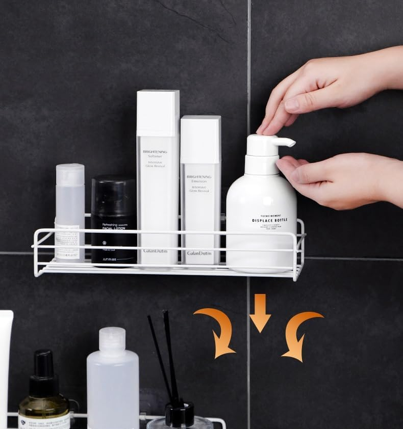 Generic 2 Pack L-Shape Stainless Steel Corner Shelf, 2 Shelves, 15 Pounds Weight Capacity, Rust Proof, Scratch Resistant, Adhesive Mount, Self Adhesive, Bathroom Toiletries Organizer image number 5