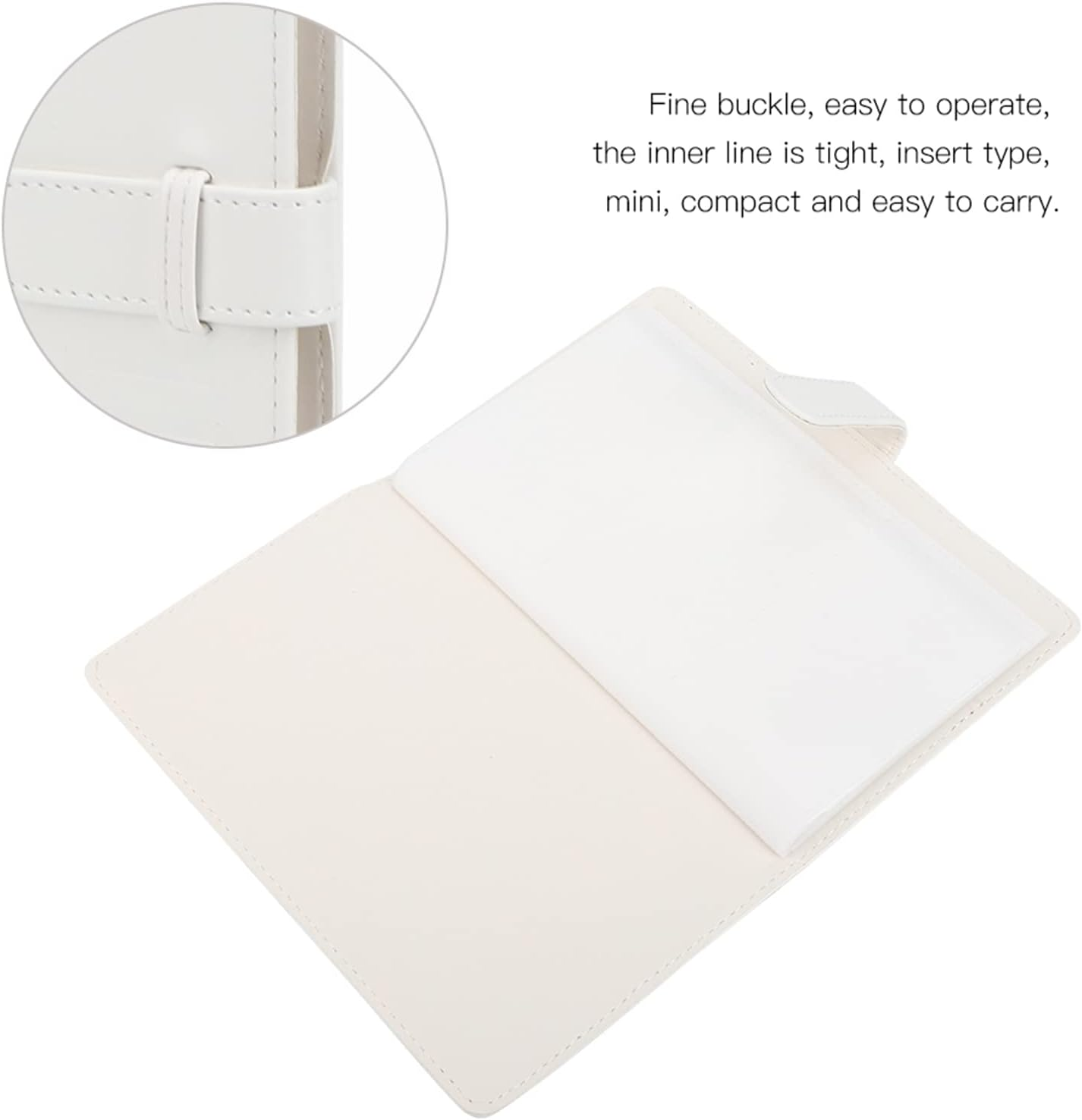 Jectse Mini Photo Album, 3 Inch 96 Pockets Small Album Photocard ID Holder, Portable Kpop Holder Book Cute for Camera (White) - Purple image number 4