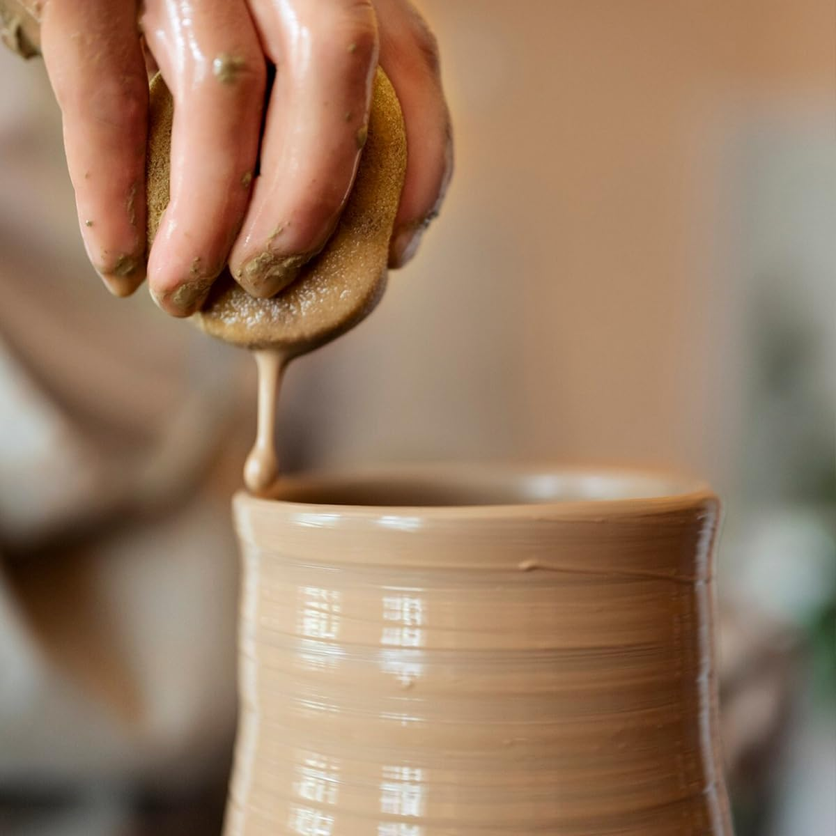 BEZANU Paint Sponge Applicator, 12 PCS round Sponge Painting Tools for Art Crafts, Ceramics, Clay, Painting (7 X 3Cm/2.75 X 1.18In) image number 4