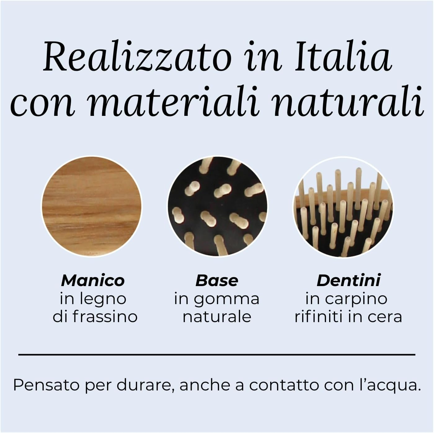 Big Rectangular Paddle Ash Wood Brush - Natural - Tek image number 6