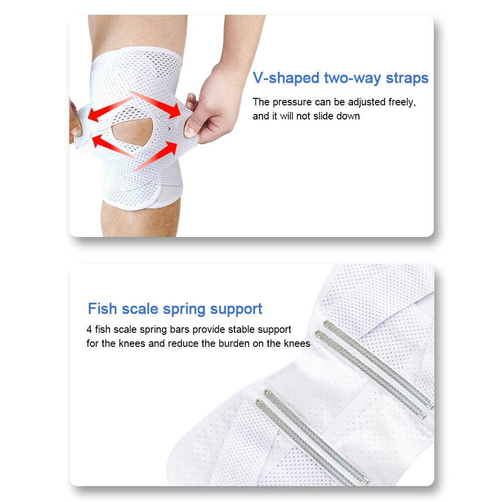 Knee Arthritis Support Brace Guard Stabilizer Strap Wrap Open Adjustable Sport Black XXXL - Black Xl image number 4