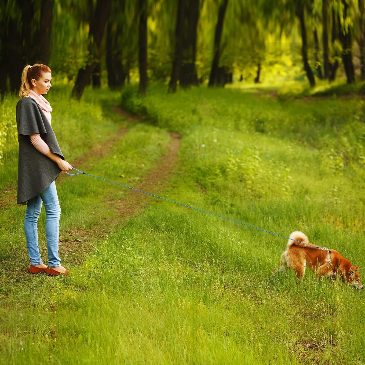 Mi Metty Chew-Proof Dog Lead, 6 Ft Bite-Resistant Dog Lead for Large Dogs up to 250 Lbs, Slip Lead with Comfortable Padded Handle - Black image number 3