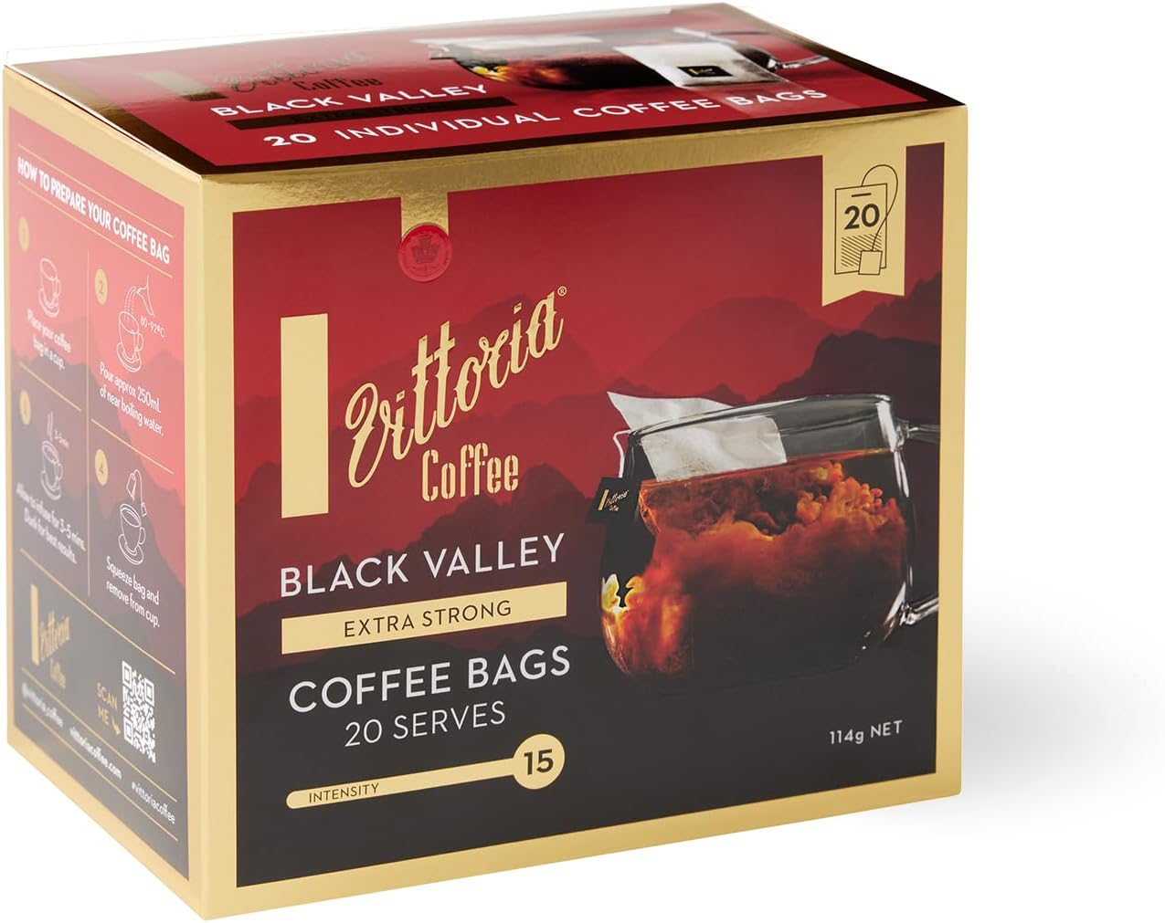 Vittoria Coffee Black Valley Coffee Bags (Case of 4) image number 2