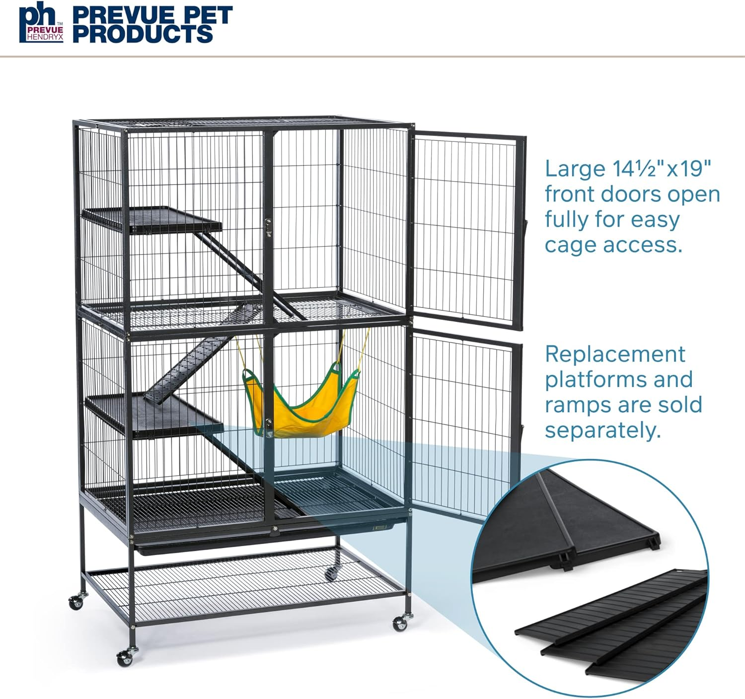 Prevue Pet Products 485 Feisty Ferret Home with Stand, Black Hammertone image number 1