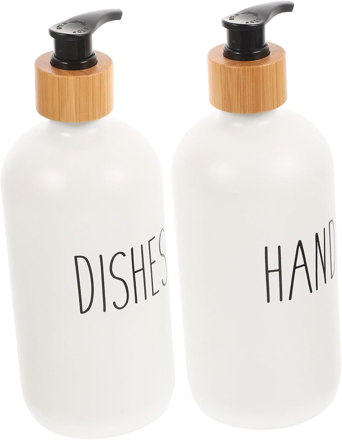 Glass Soap Dispenser Set 2Pcs 500Ml White Pump Bottles for Dish and Hand Soap Kitchen and Bathroom Use Pump