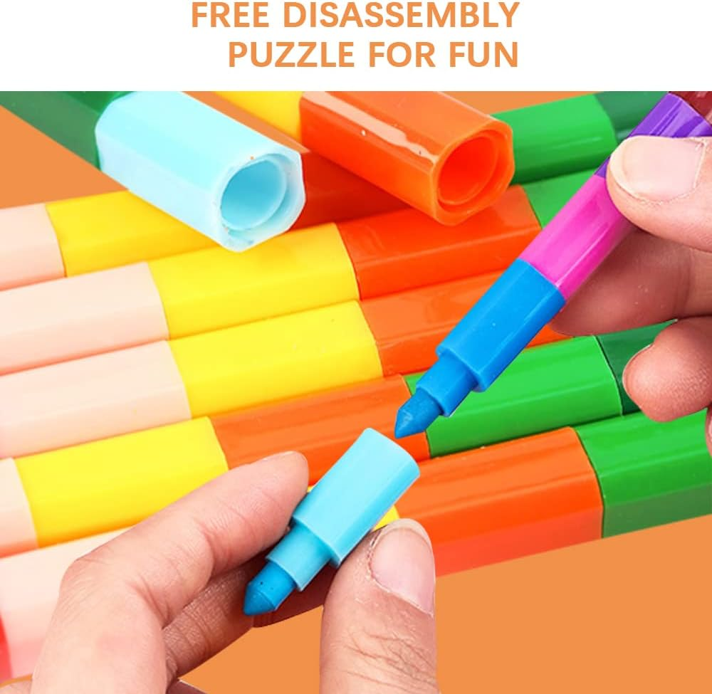 15 Pcs Stackable Crayons, Mini Crayon Packs, Colored Pencils for Kids, Rainbow Markers Pen, Stacking Crayons for Drawing Coloring, Party Favors Gifts School Office Supplies, 12 Colors image number 1